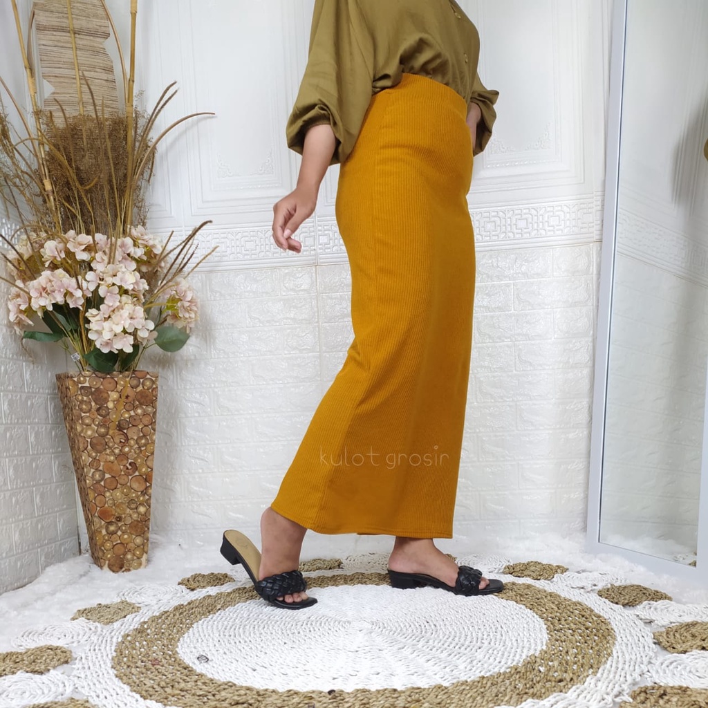 ROK SPAN RAJUT KNITTED/ROK SPAN PANJANG BAHAN RAJUT KNITT