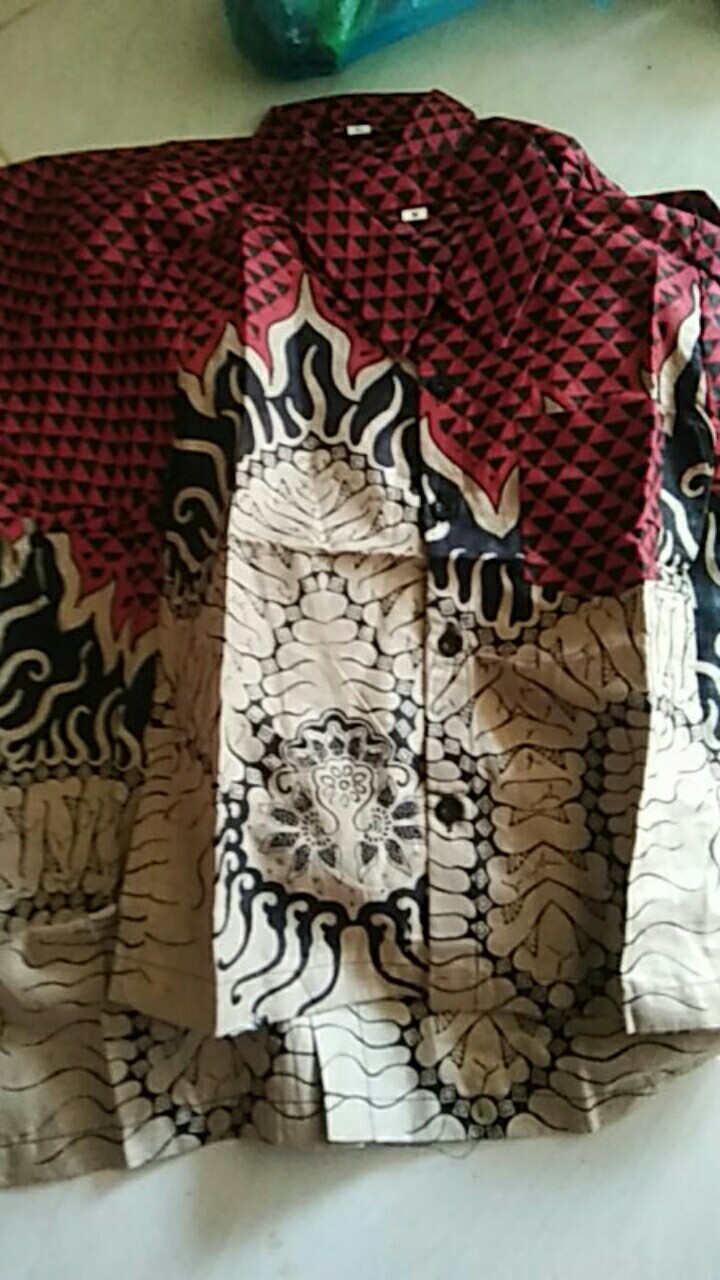Batik Couple Keluarga Sania Ruffle Ori Ndoro Jowi Dnt Motif Bara Merah