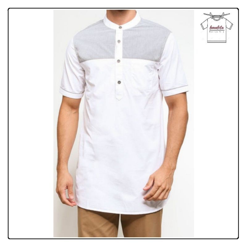 CARDINAL Kemeja Koko Kurta Pakistan Lengan Pendek Terbaru Slim Fit Original J1430