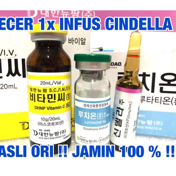 [KODE WTBOB] ECER CINDELLA 600 MG SET ORIGINAL KOREA infus whitening suntik putih pemutih luthione v