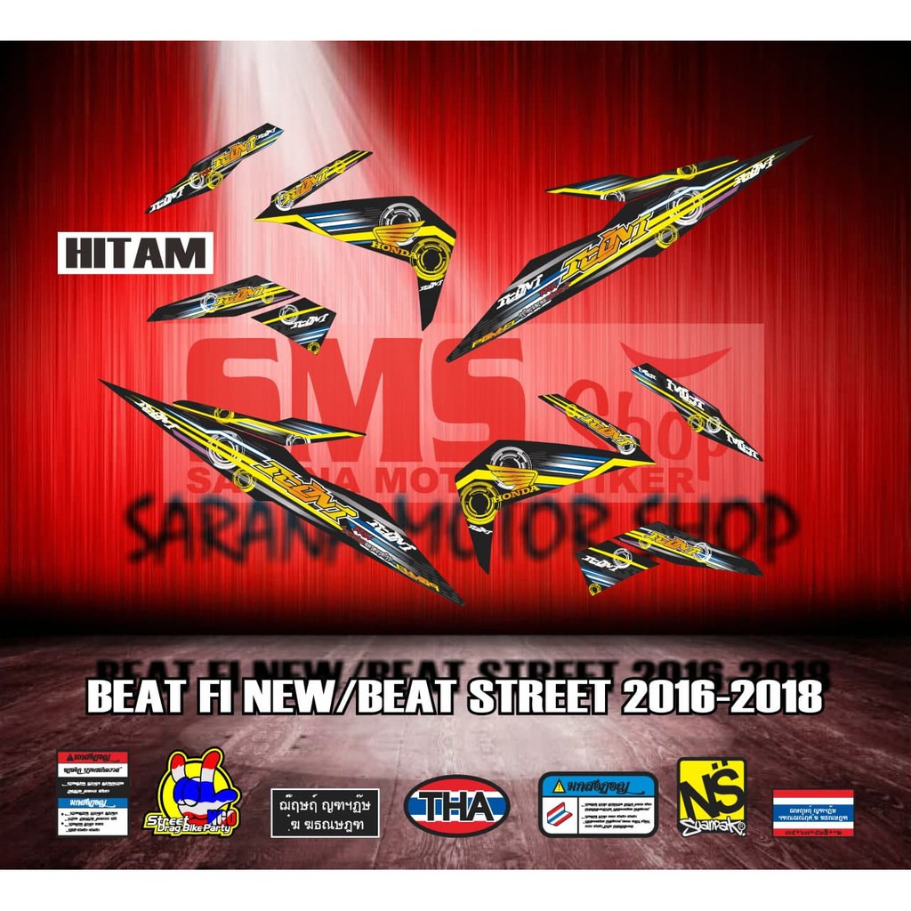 Stiker transparan stiker hologram honda beat fi new beat street tahun 2016-2018