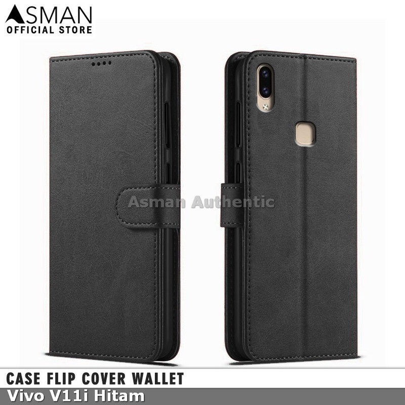 Asman Case Vivo V11i Leather Wallet Flip Cover Premium Edition