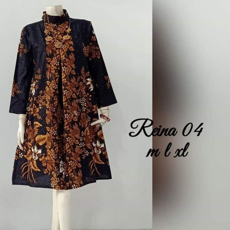TUNIK BATIK DRESS BATIK WANITA KEKINIAN BAJU WANITA MODERN CANTIK