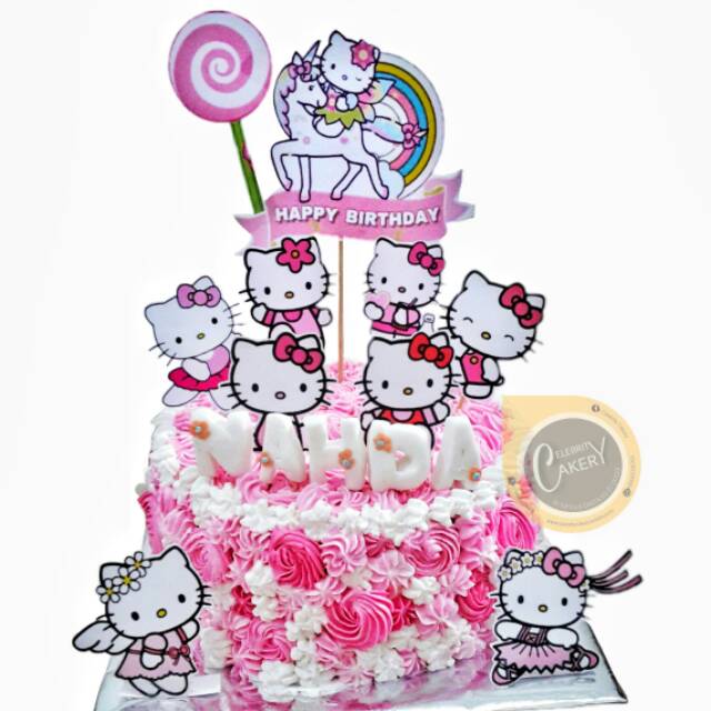 Cara Membuat Kue Ultah Hello Kitty Buttercream Transfer