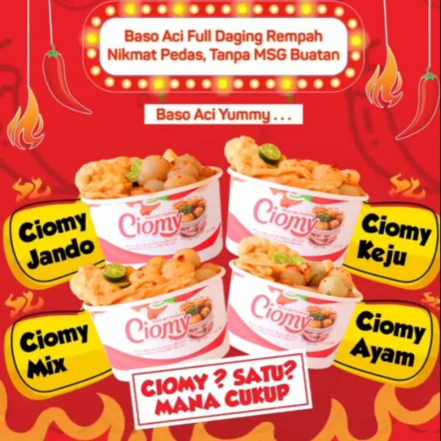 

CIOMY Bakso Aci Daging ( Cup), Non MSG