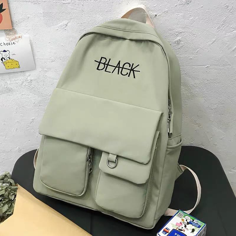 FINOM BLACK - Tas Ransel | Backpack Sekolah Korean Style