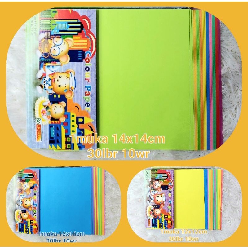 

(2pak)Origami/Kertas Lipat BE LIGHT 1muka 30lbr 10wr