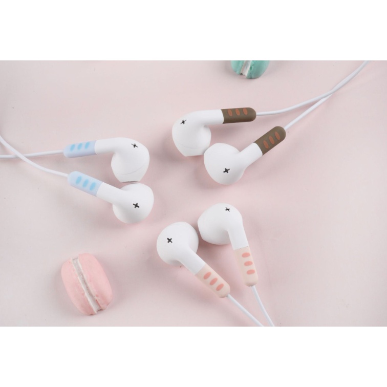 [E-285] Set Earphone MOER STORAGE BAG / Headset Karakter Animal Bear Lucu / Wadah Earphone Kepala Beruang Imut / Earphone Karakter Bear Moe