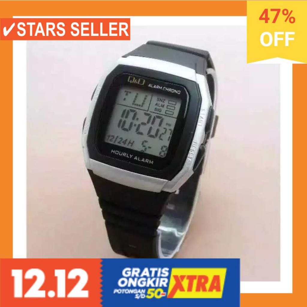 JAM COWOK MASA KINI MURAH TERBARU GSHOK HITAM / Jam Tangan QQ Segi Pria Digital/ limited