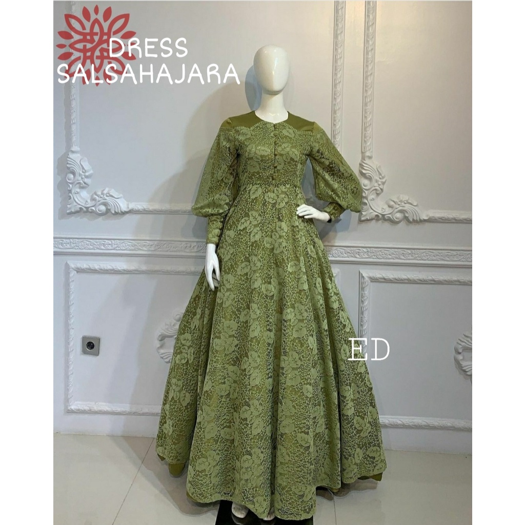 SALSAHAJARA MAXI DRESS PESTA 3UKURAN M L XL / DRES BRUKAT MEWAH/ SALSAHAJARA GAMIS BRUKAT eD / DRES NIKAHAN / PARTY DRESS