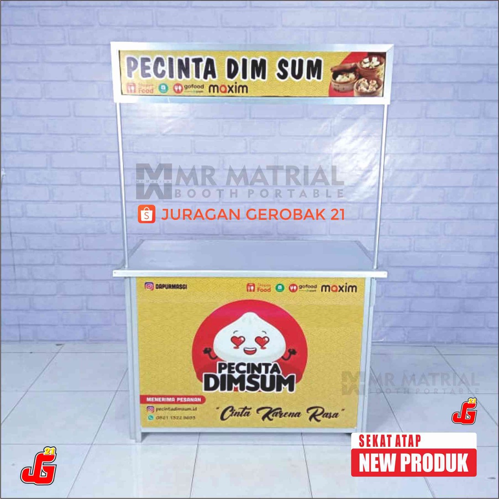 Booth Portable Gerobak Lipat Aluminium