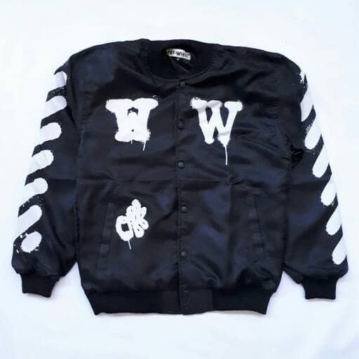 JAKET VARSITY OFF WHITE