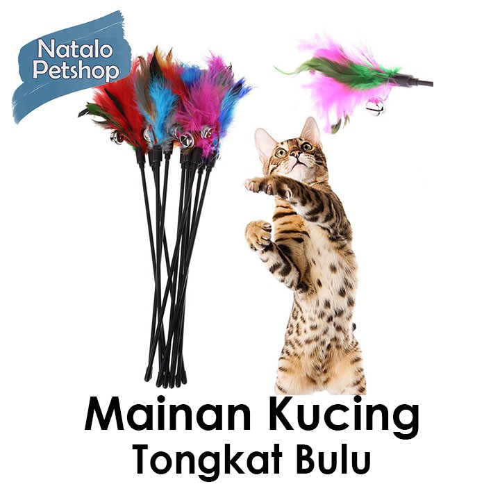 Mainan Tongkat Bulu Kucing / Lucu / Kucing Berdiri / Lonceng Interactive Cat Tpoy