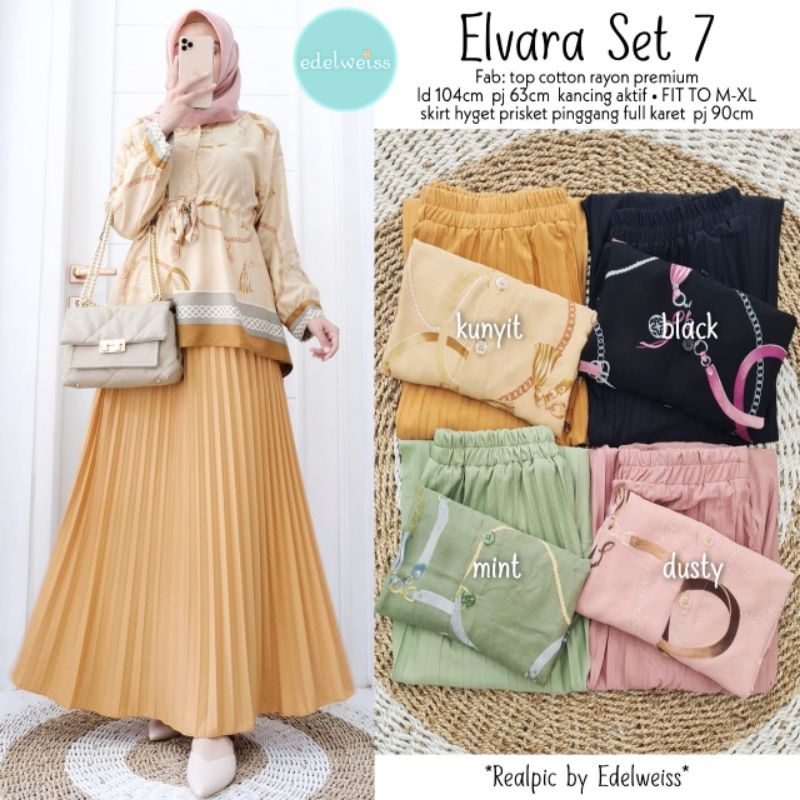 {COD} ELVARA SET 7 •BLOUSE + ROK REMAJA-DEWASA •ORIGINAL BY EDELWEISS
