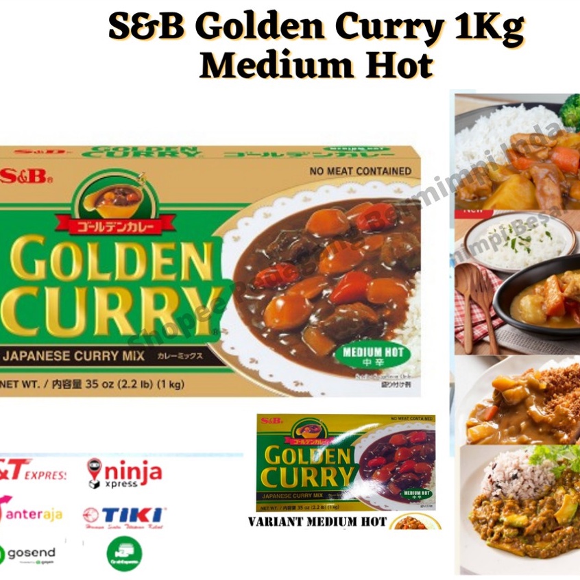 S&amp;B Golden Curry 1Kg Medium Hot | Kari Blok | Kari Jepang