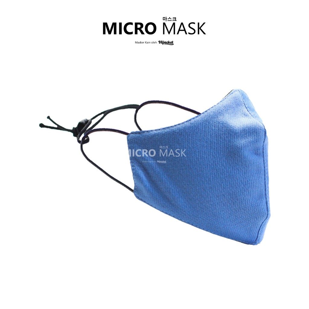 ORIGINAL Micro Mask Hijacket Azmi Hijab Masker Kain Wajah Duckbill Virus Pria Wanita non KF94 KN95-SKYBLUE