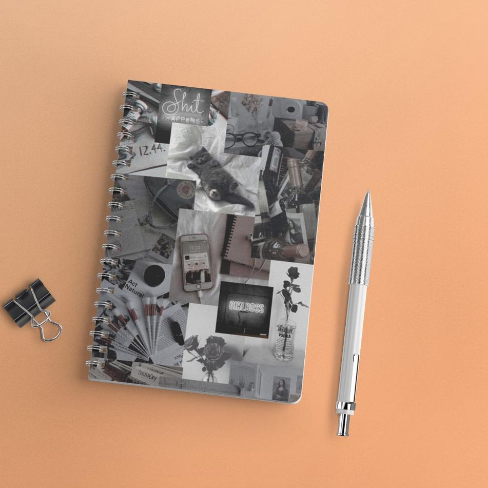 

[PRODUK MIAE8] Notebook Aesthetic Edition 1 Lined Grid Dot Ukuran A5 Ring Spiral Jurnal Catatan Buku Spiral Binder V8G