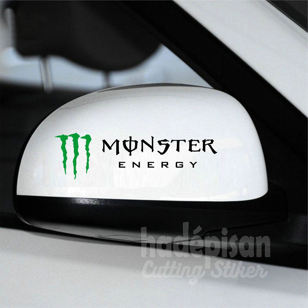 Stiker Mobil Cutting Sticker Kaca Spion Mobil Monster Energy