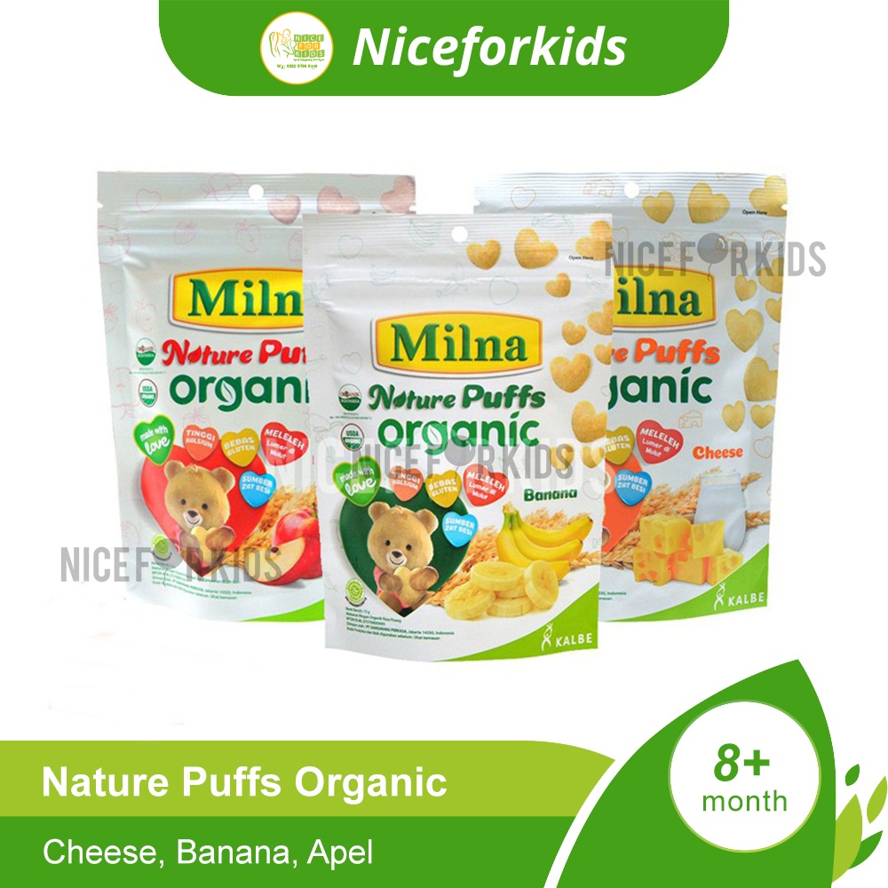 MILNA Nature Puffs Organic 8+ 15gr / Milna Puff Cemilan Bayi Organic