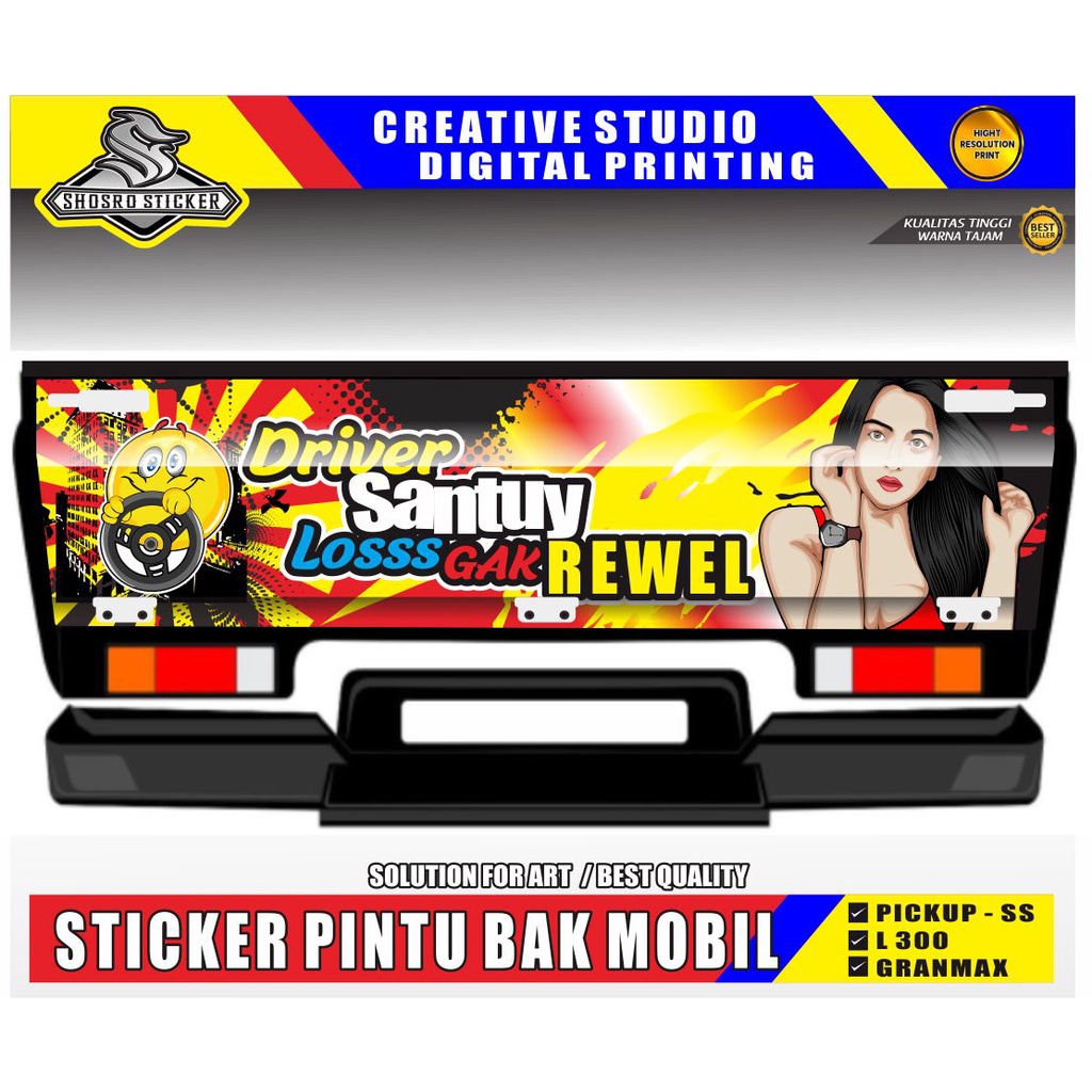 KS DECAL STILE MOTIF DECAL STICKER RACING BUAT BAK MOBIL PICK UP / DECAL STIKER PINTU BAK PICK UP L3