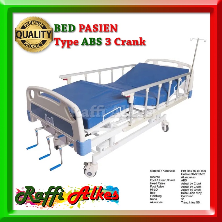 Jual BED PASIEN ABS 3 ENGKOL ABS MANUAL | BED PASIEN 3 CRANK ABS ...