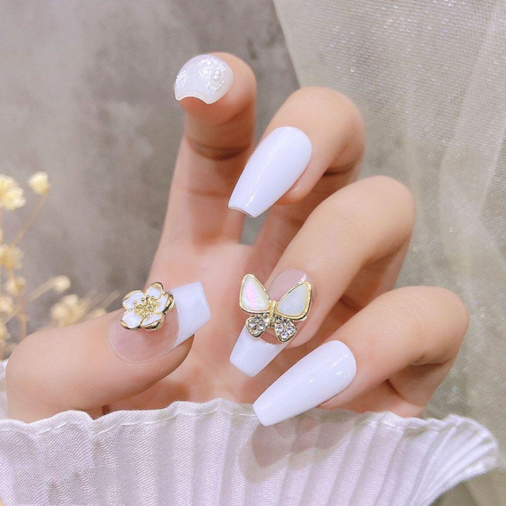 Mxbeauty Hiasan Kuku Bentuk Bulan / Bunga / Kupu-Kupu / Pita Aksen Berlian Imitasi Untuk Nail Art / Manicure DIY