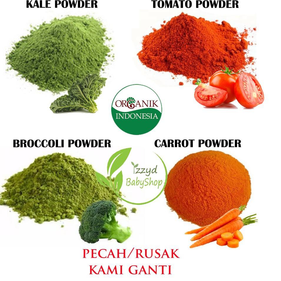 

PROMO 6.6 Organic Broccoli, kale, carrot, tomato powder (Dried vegetable)bubuk brokoli, tomat, worte