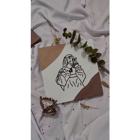 

CANVAS EMBROIDERY CUSTOM (+ EASEL STAND KAYU)