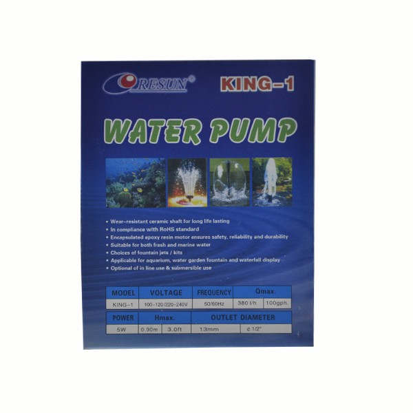 RESUN KING 1 Pompa Celup Aquarium Kolam Hidroponik Submersible Pump