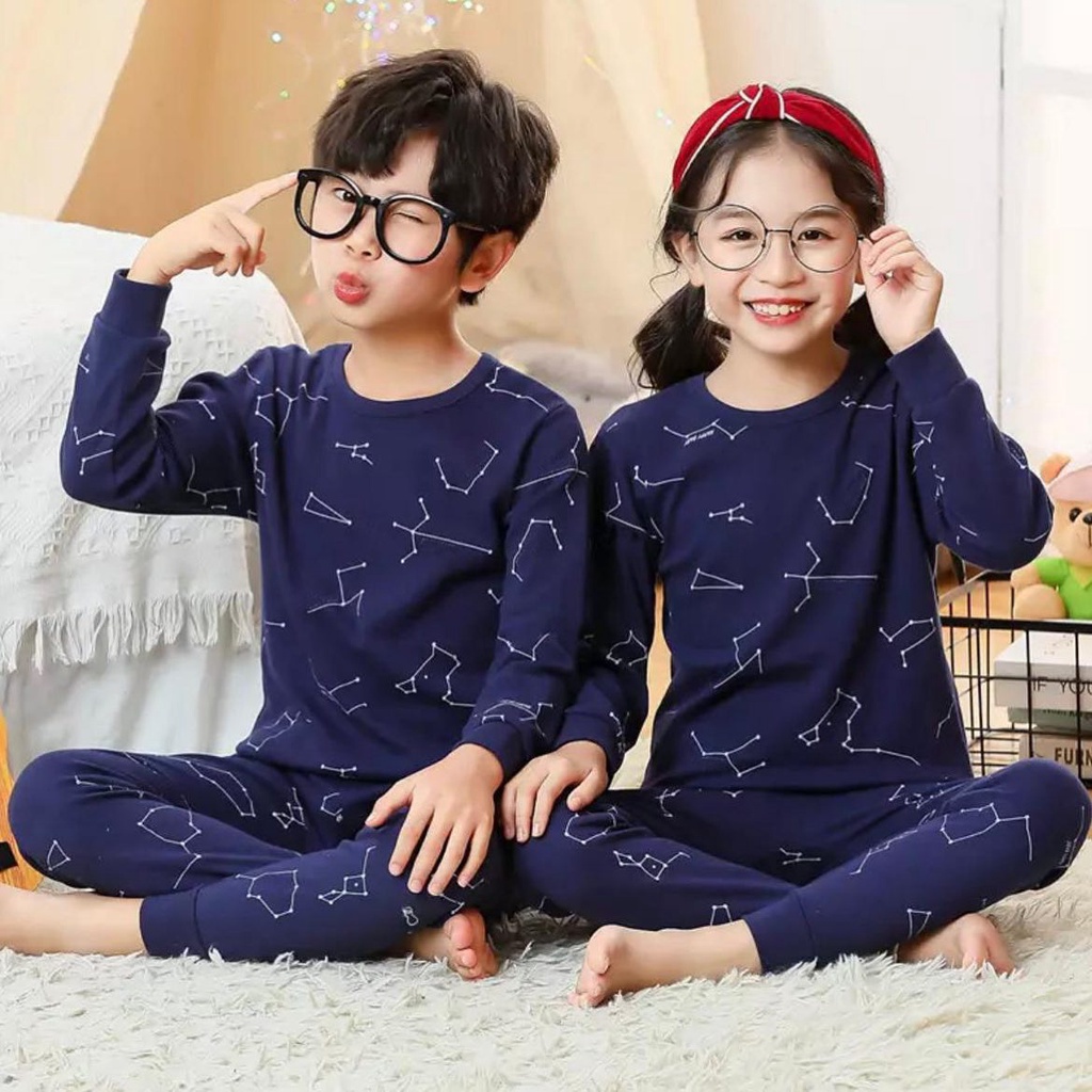 ZODIAC PYJAMAS / YELLOW CAT / BUNNY PINK PYJAMAS / PIYAMA GAJAH / DINO WORLD TSUM Baju Setelan Tidur Lucu Anak Konveksi Pakaian Bayi Perempuan Cowok Laki Cewek Terlaris Lucu