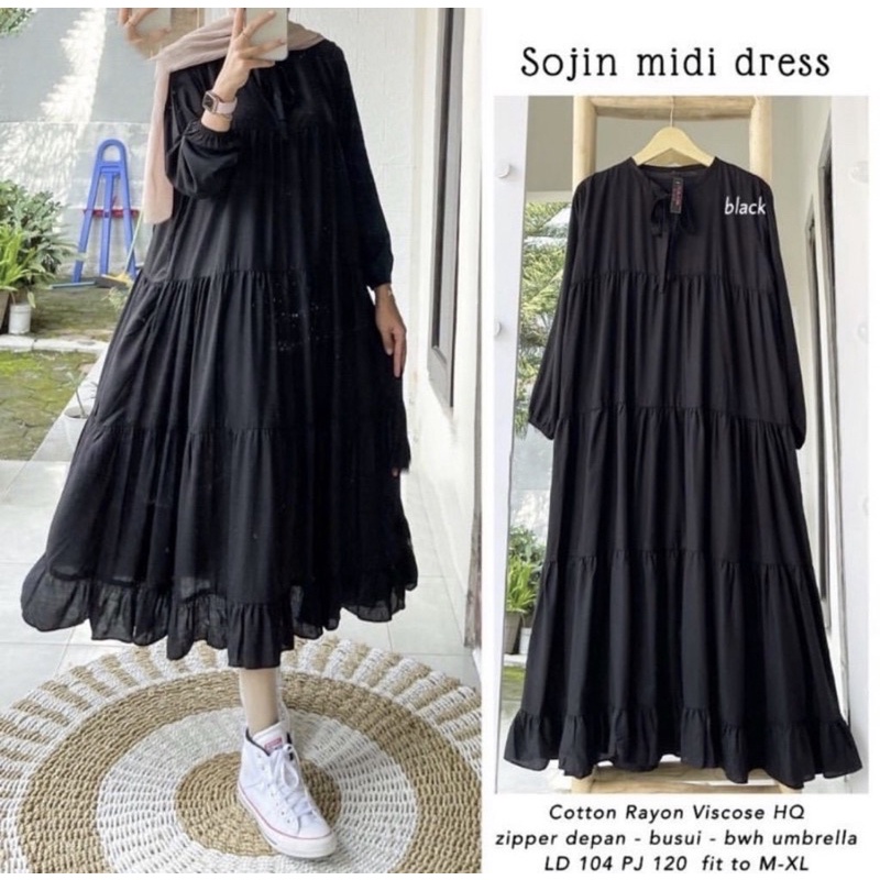 Sojin Korean Midi Dress / Curve Midi Dress / Midi Dress Rayon Premium / Dres Rayon Premium / Homey Dress Rayon Premium