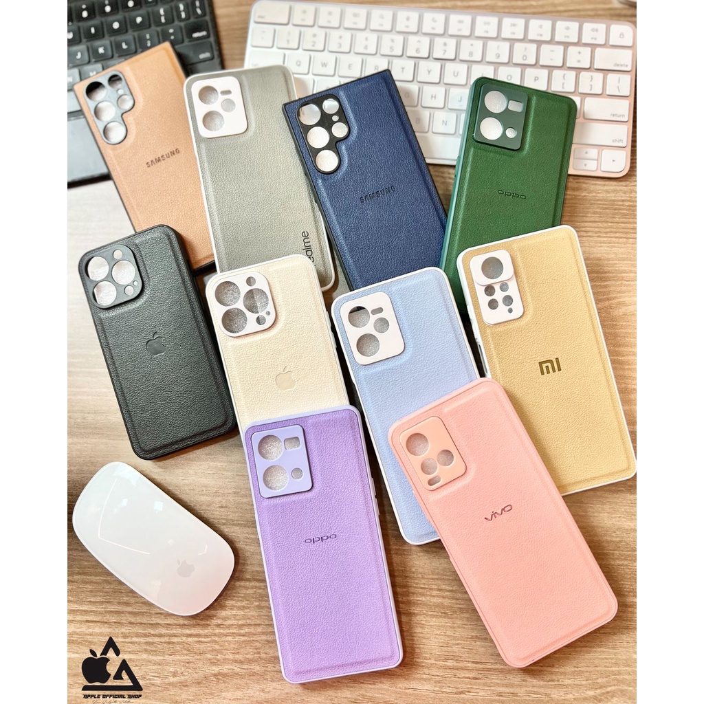 PREMIUM SOFTCASE LEATHER Case OPPO A15/A15S A16 A54 A74 4G A95 A55 A76 A96 RENO 7 4G RENO 7Z 5G FUZE SOFT CASE Kulit With Logo Silicone Silikon Hardcase Camera Protection