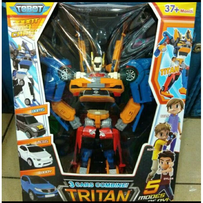 ROBOT... Tobot mini Tritan 3 robot to car combine ukuran 37 cm jumbo