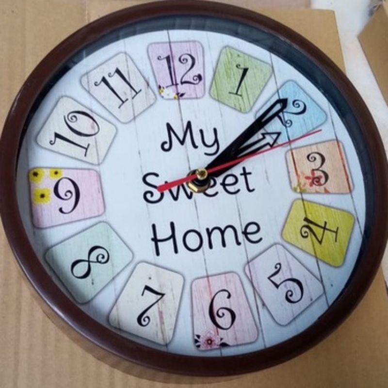 JAM DINDING MINIMALIS KADO ULTAH SOUVENIR JAM UNIK JAM MURAH SWEET HOME-1