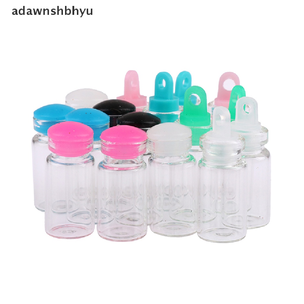 Adawnshbhyu 10Pcs 1ML 11*22mm Botol Kaca Toples Kaca Kecil Sealed Bottles Wishing Bottles