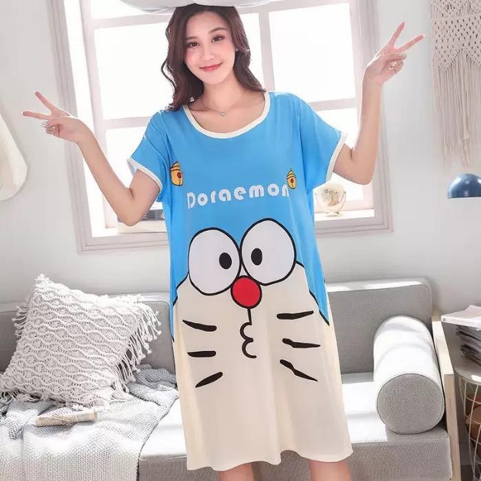 Blackpink Pakaian Wanita Baju Tidur Wanita Import Daster Motif Kartun Longgar Korea 4017