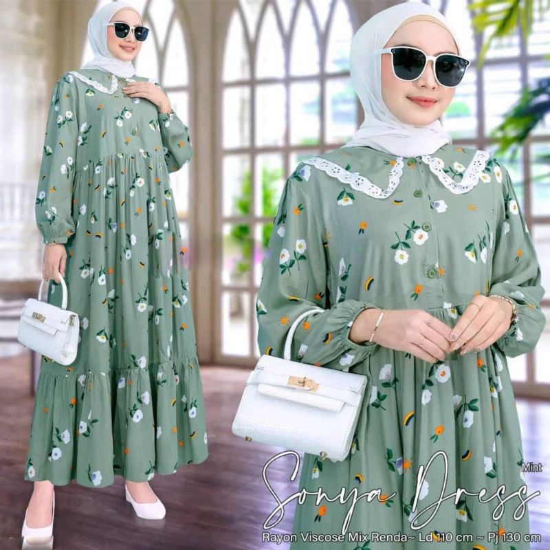 SONYA MIDIDRESS//MOTIF RAYON BUNGA SONYA