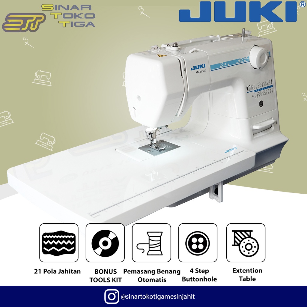 JUKI HZL 8370 AT MESIN JAHIT PORTABEL HEAVY DUTY 8370AT