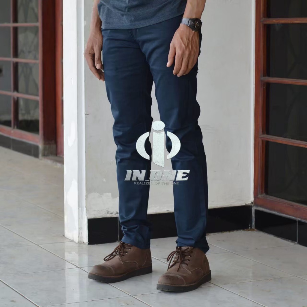 CHINO IN ONE ORIGINAL Celana Chino Panjang Pria Celana Chino warna Navy Seri Art INCP605