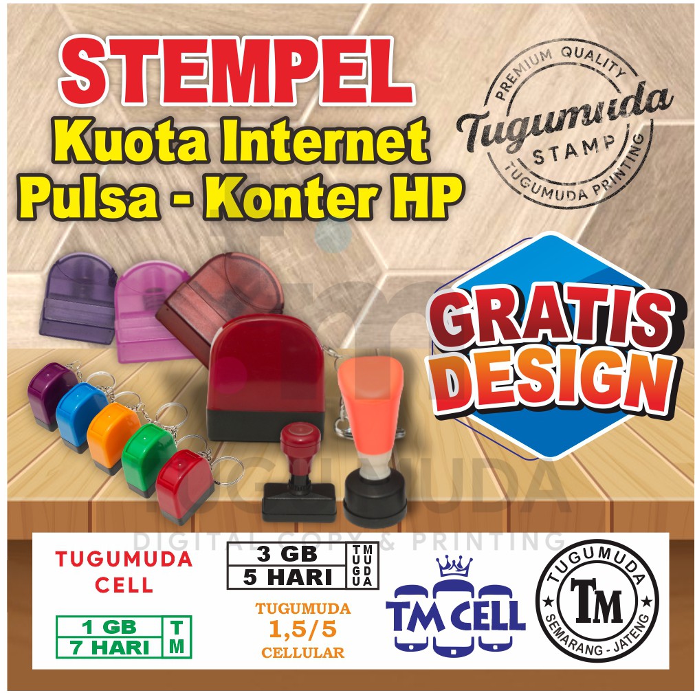 

Stempel Flash/Stamp Warna - Counter/Konter HP/Pulsa/Celluler/Kuota - GRATIS DESIGN