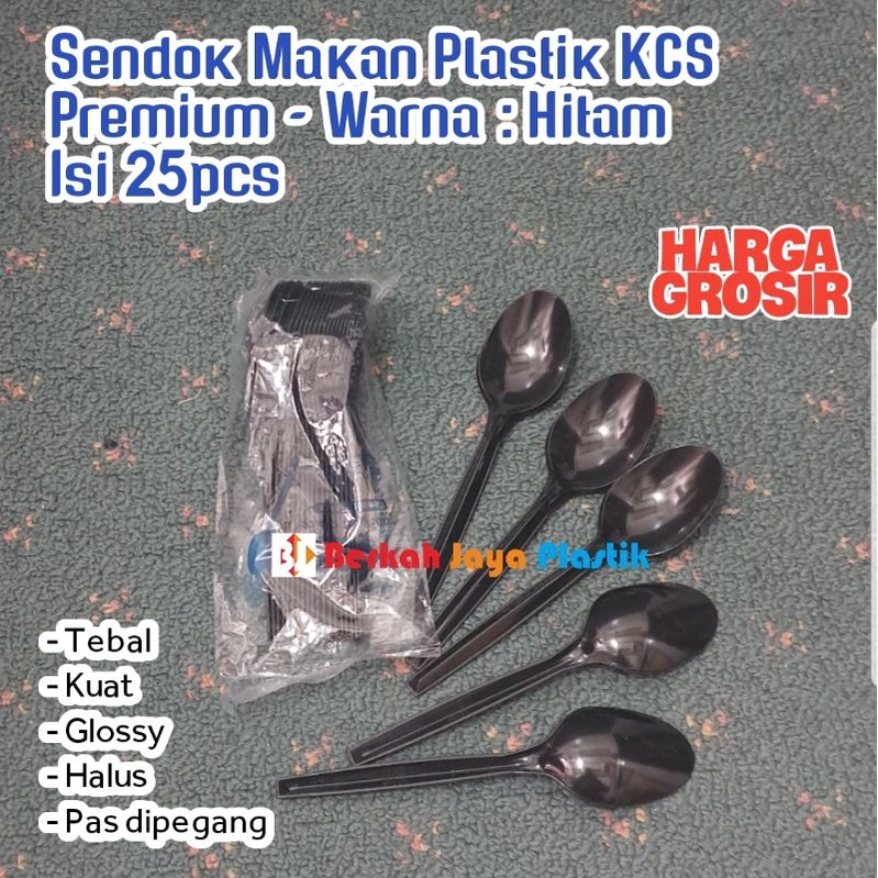 Sendok Makan Plastik Glossy Tebal Premium , 25pcs