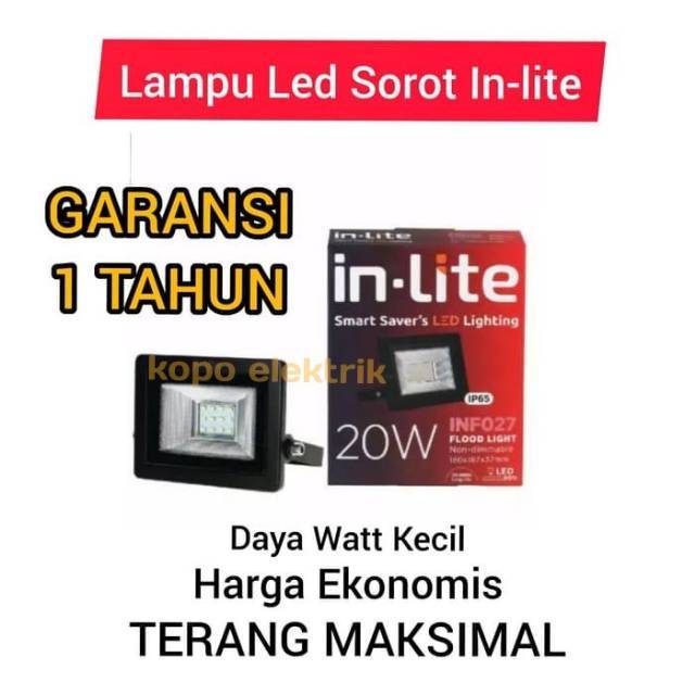 Lampu Sorot Led Inlite 20w BERGARANSI Lampu Tembak IN-LITE 20 watt