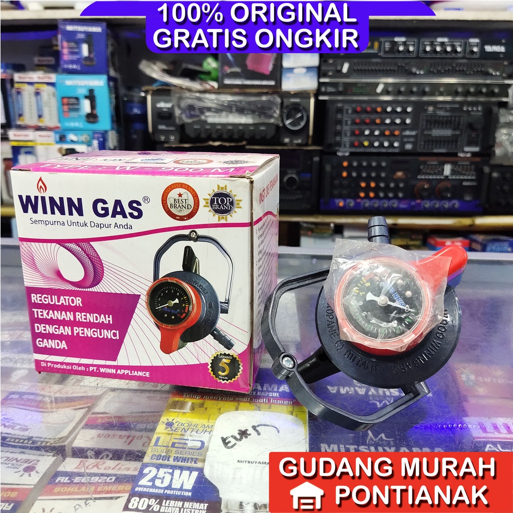 Regulator Wingas W 900 M win gas pengunci ganda cekak double lock anti bocor aman w900M W900 winn