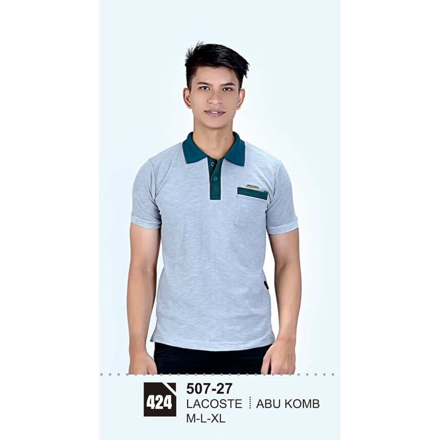 New Polo Shirt / Kaos Kerah Wangky Pria AZZURA ORI M-XL Abu Komb Lacoste FS 2161