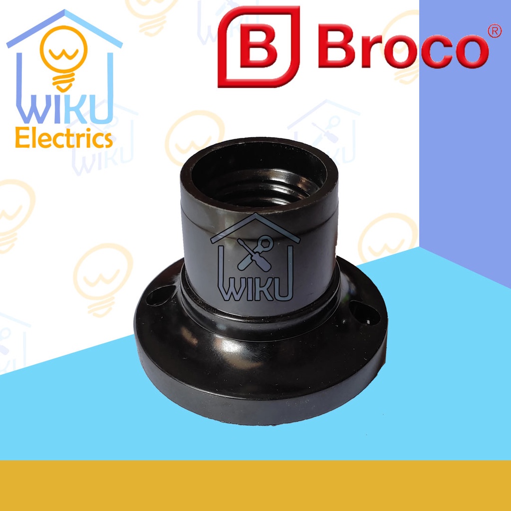 BROCO 210L Fitting / Colokan Lampu Plafon Hitam E27 Dudukan Lampu Led Bohlam