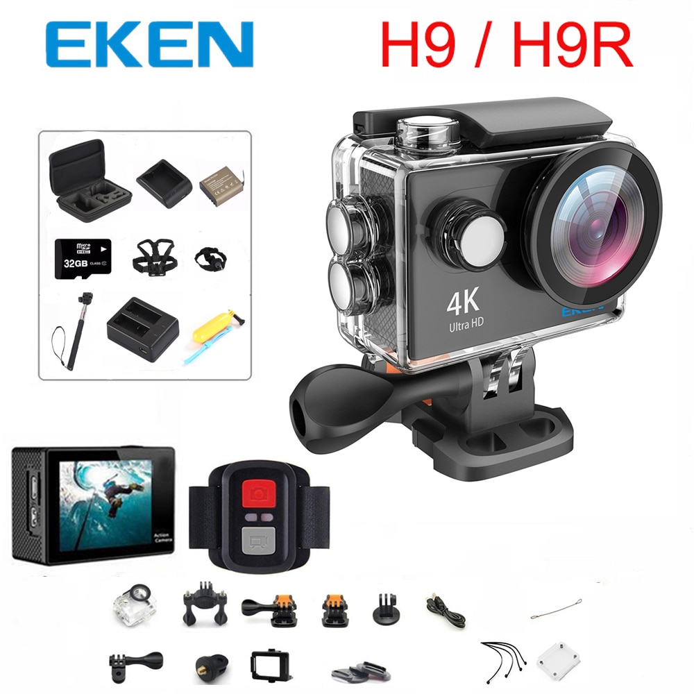 Original Eken H9 H9r Action Camera Ultra Hd 4k / 30fps Wifi 2.0" 170d Underwater Waterproof Helmet V