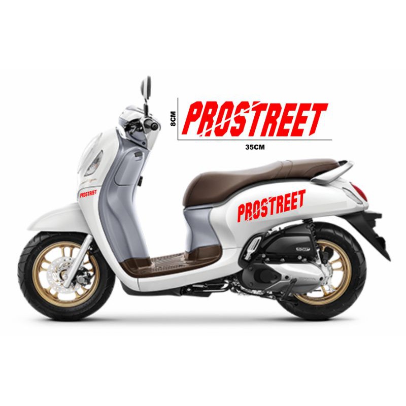 Stiker prostreet merah striping variasi list body motor scoopy beat vario mio