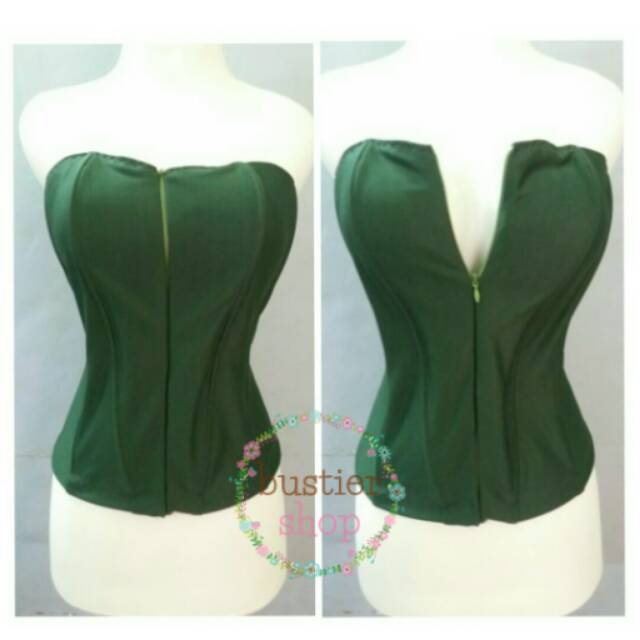 Bustier zipper/ busui hijau army