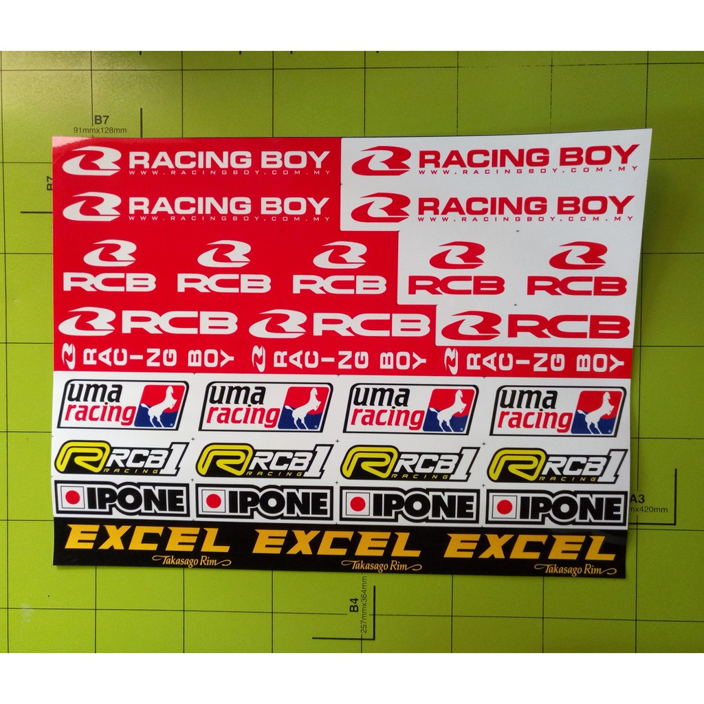 Stiker Sponsor Racing RCB - Isi 30 Sticker / Uma Racing / Ipone / Excel