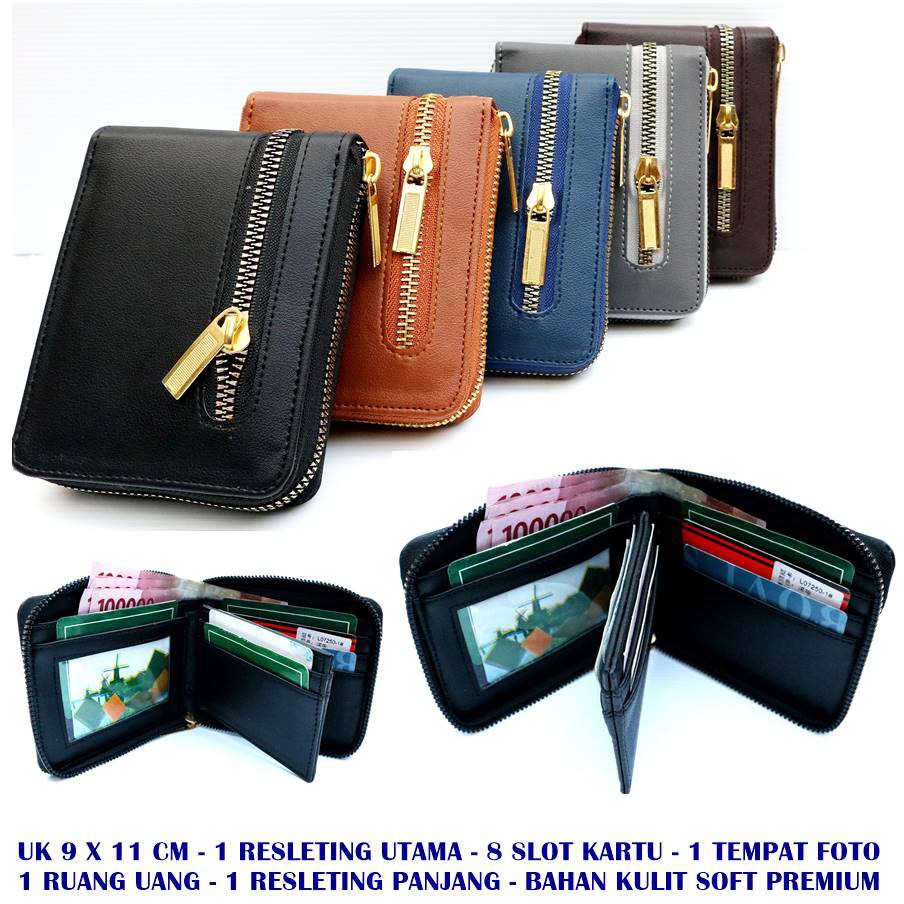 Dompet Resleting Kartu Pria New Italys